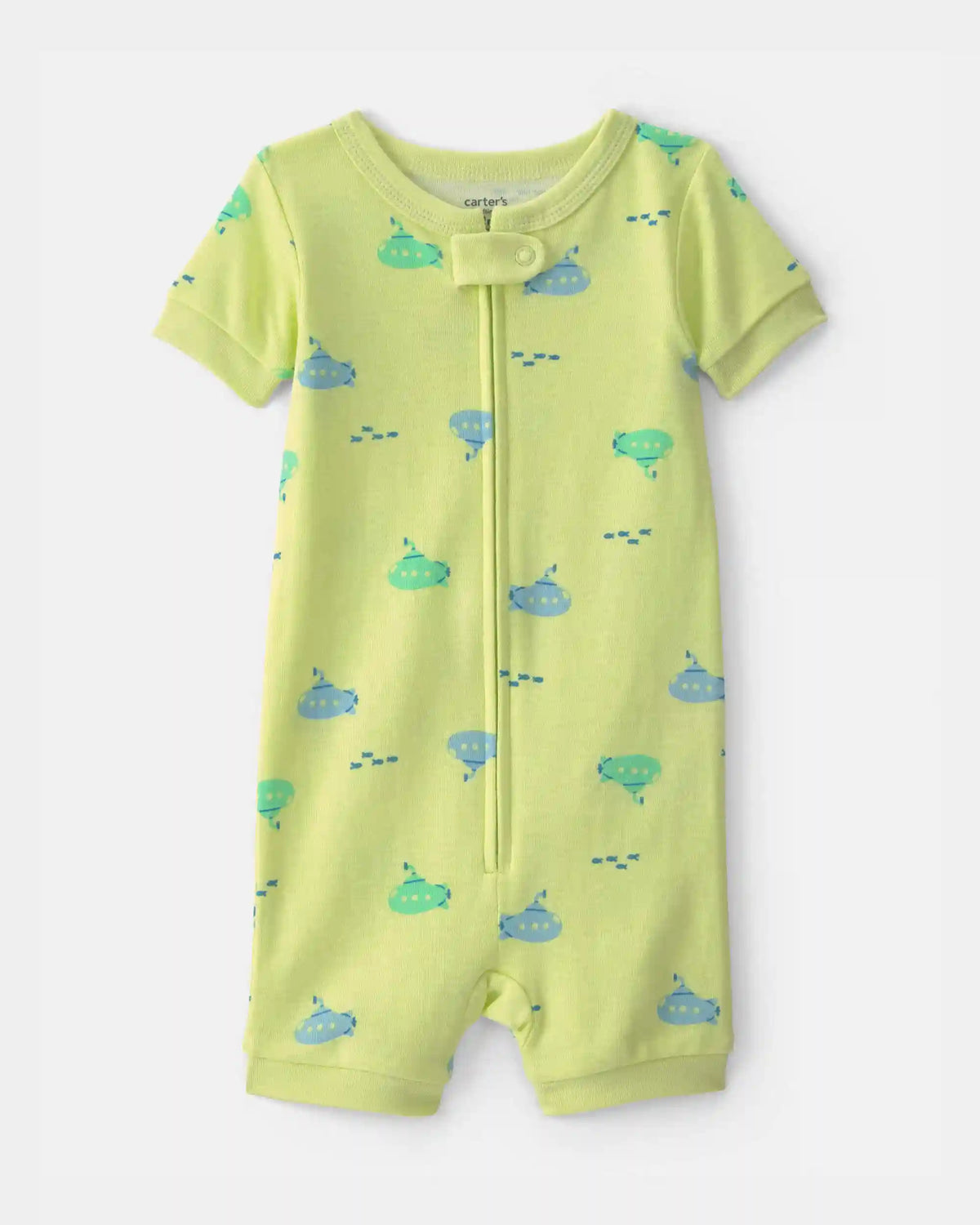 Baby Boy Submarine 100% Cotton 1-Piece Romper Pajama - Green