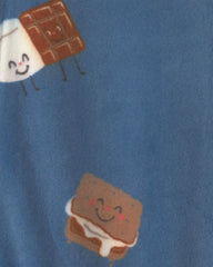 Baby Boy 1-Piece Smores 2-Way Zip DreamPlush Snug Fit Footed Pajama - Blue