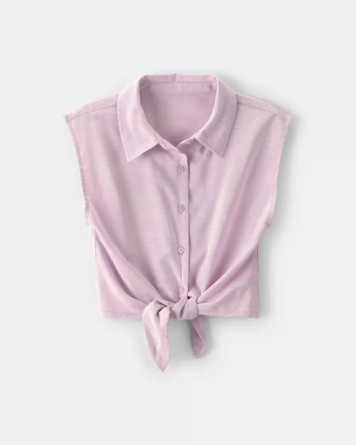 Girls Cropped Tie-Front Top - Purple