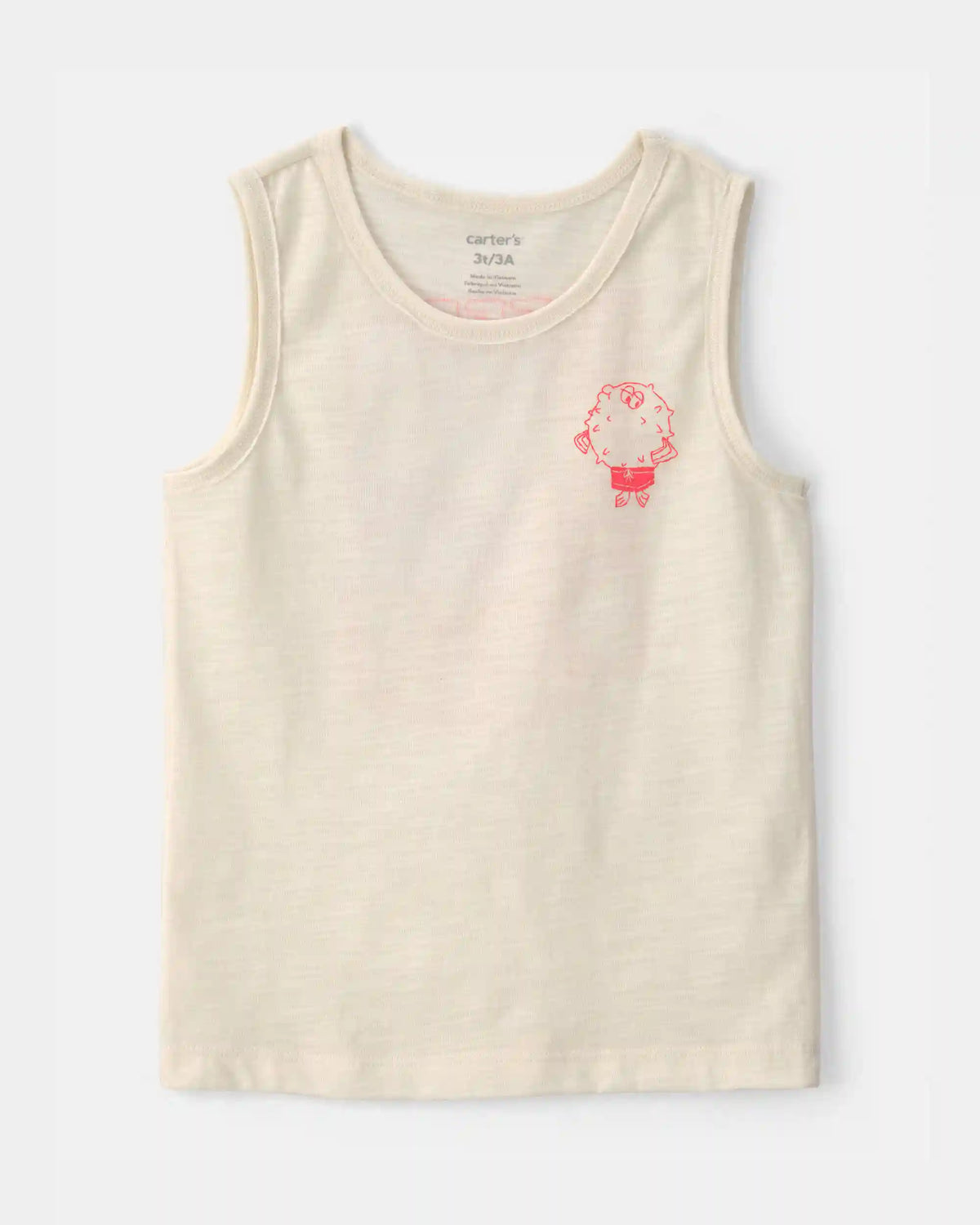 Toddler Boy Pufferfish Tank Top - Cream