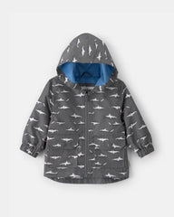 Baby Boy Shark Raincoat - Grey