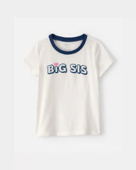 Toddler Girl 'Big Sis' Graphic Tee - Ivory