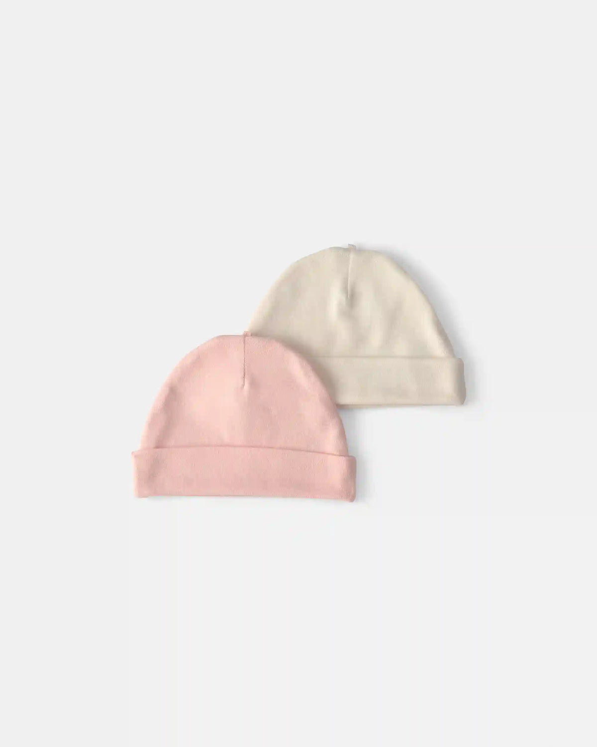 Baby Girl 2-Pack Caps - Pink/Ivory