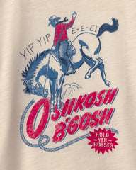 Toddler Boy Cowboy Long-Sleeve Graphic Tee - Cream