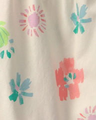 Girls Summer Floral Tank Top - Cream