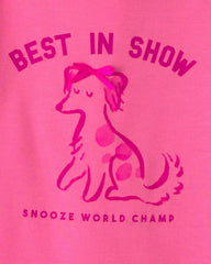 Girls 2-Pack 'Best In Show' Heart Loose Fit Night Gown - Pink