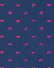 Girls Bow Short-Sleeve Dress - Navy Blue