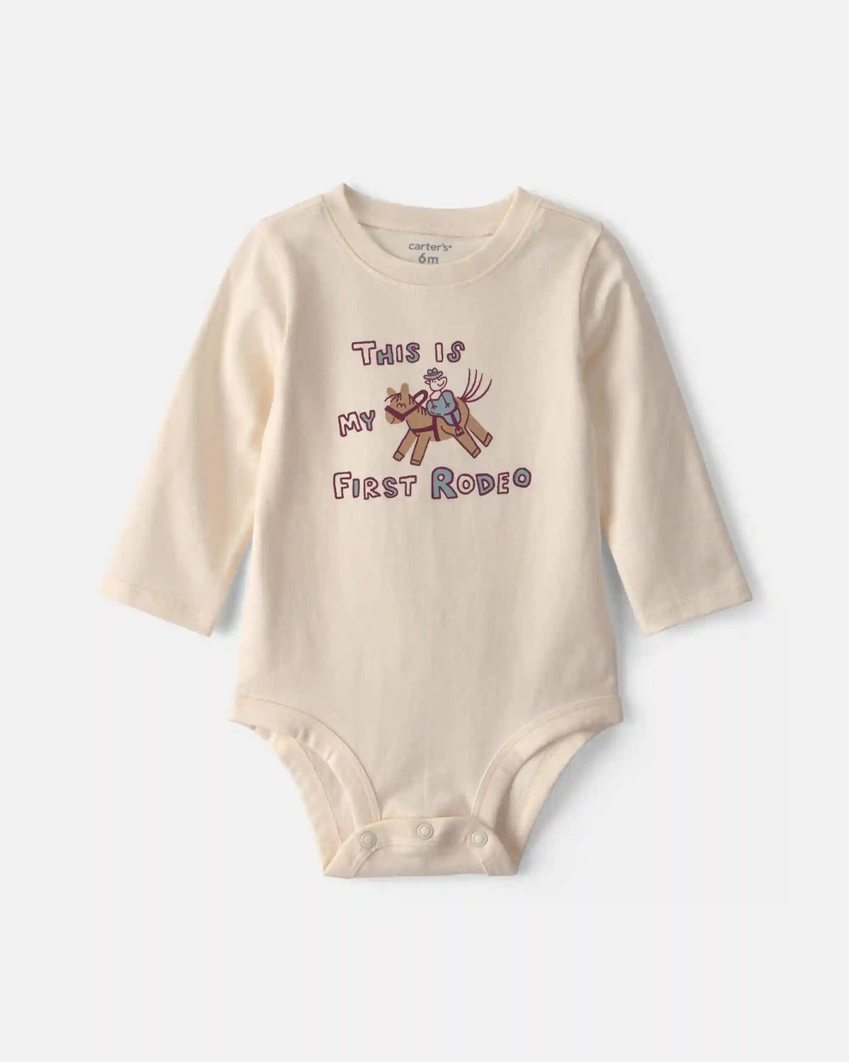 Baby 'This Is My First Rodeo' Long-Sleeve Graphic Bodysuit - Cream