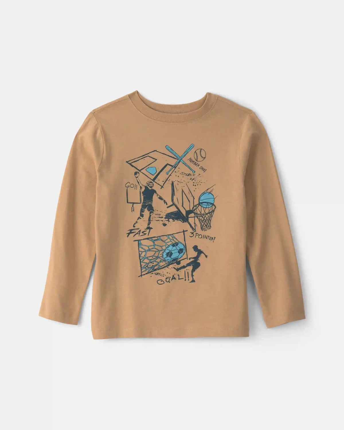 Boys Soccer Long-Sleeve Graphic Tee - Brown