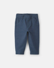 Baby Girl Knit Chambray Pants - Indigo