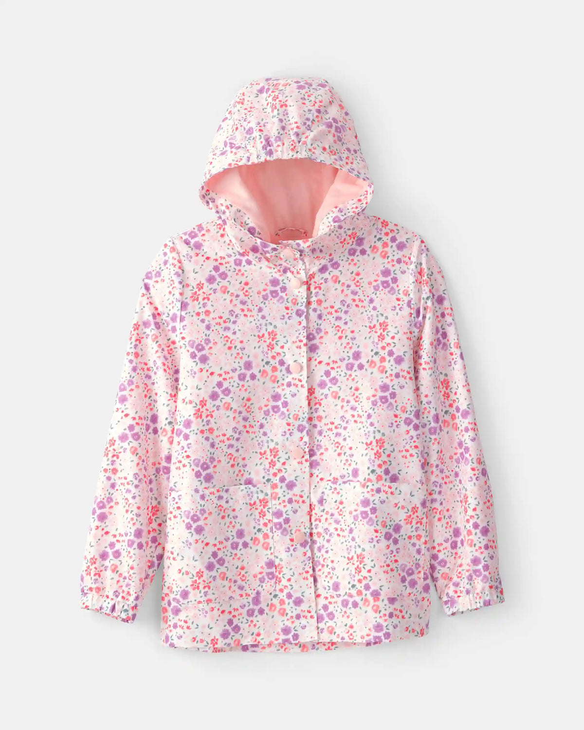 Girls Floral Raincoat - Pink