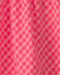 Toddler Girl Gingham Tiered Dress - Coral