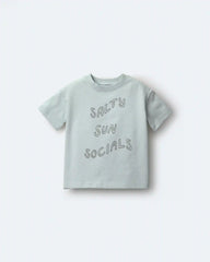 Toddler 'Salty Sun Socials' Premium Relaxed Graphic Tee - Light Blue