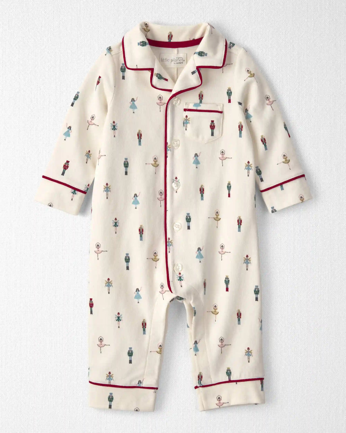 Baby Organic Cotton Jumpsuit in Nutcracker