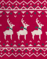 Baby Boy 2-Piece Reindeer Fair Isle Sweater & Pant Set - Red/Black