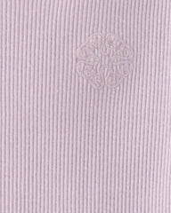Baby Girl Logo Embroidered Ribbed Tee - Purple