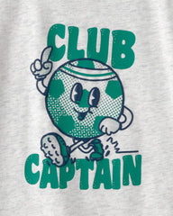 Toddler Boy 2-Piece 'Club Captain' Graphic Tee & French Terry Shorts Set - Grey/Green