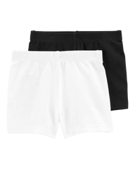 Toddler Girl 2-Pack Cartwheel Shorts - Black/White