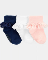 Toddler Girl 3-Pack Lace Cuff Socks