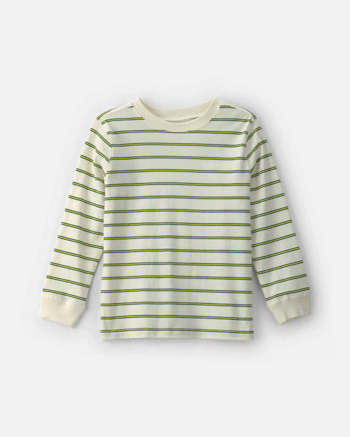 Boys Striped Long-Sleeve T-Shirt - Cream/Green
