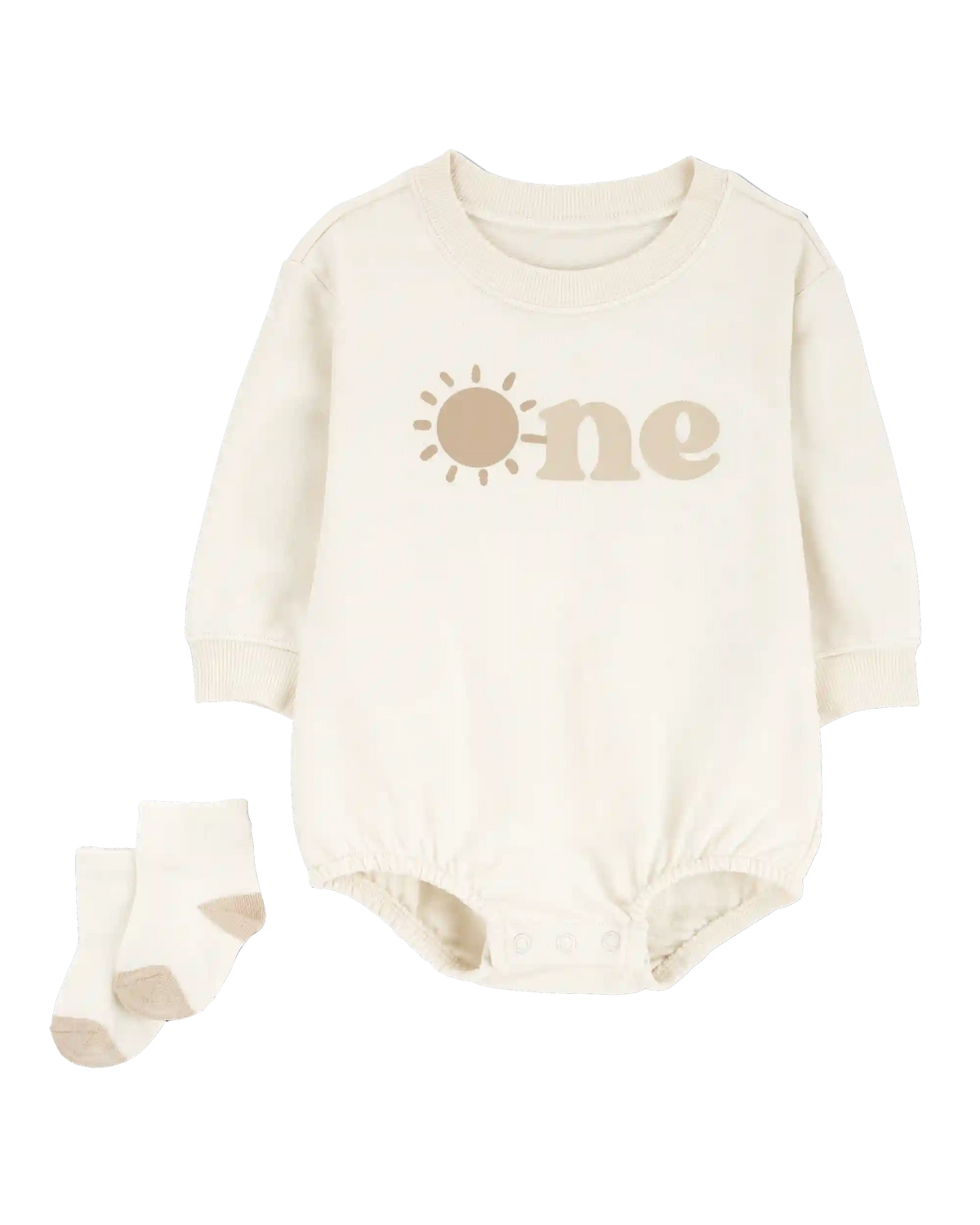 Baby 2-Piece Birthday Bubble & Socks Set - Ivory