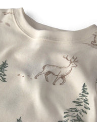 Kids 2-Piece Organic Cotton Pajamas in Reindeer Forest