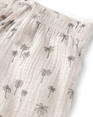 Boys 2-Piece Organic Cotton Gauze Top & Short Set in Palm Trees