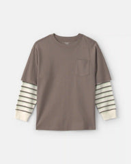 Boys Striped Long-Sleeve T-Shirt - Grey