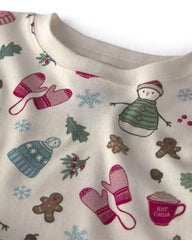 Girls 2-Piece Organic Cotton Pajamas in Winter Wonderland