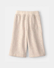 Baby Girl Heart Fleece Drawstring Pants - Cream
