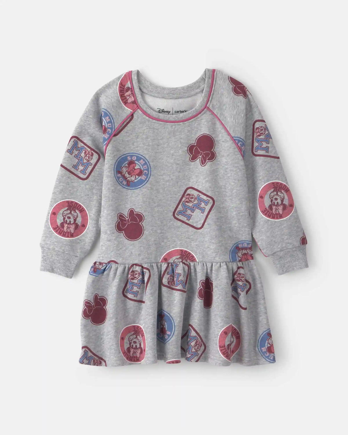 Toddler Girl Disney© Minnie Long-Sleeve Dress - Grey