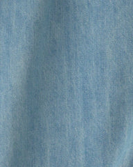 Girls Cropped Denim Tie-Front Top - Blue