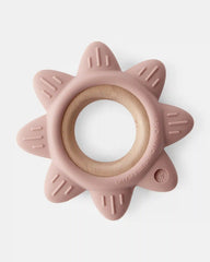 Baby Little Planet Silicone & Wood Teether - Pink