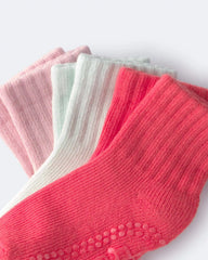 Toddler Girl 3-Pack No-Slip Ankle Socks - Pink/Blue
