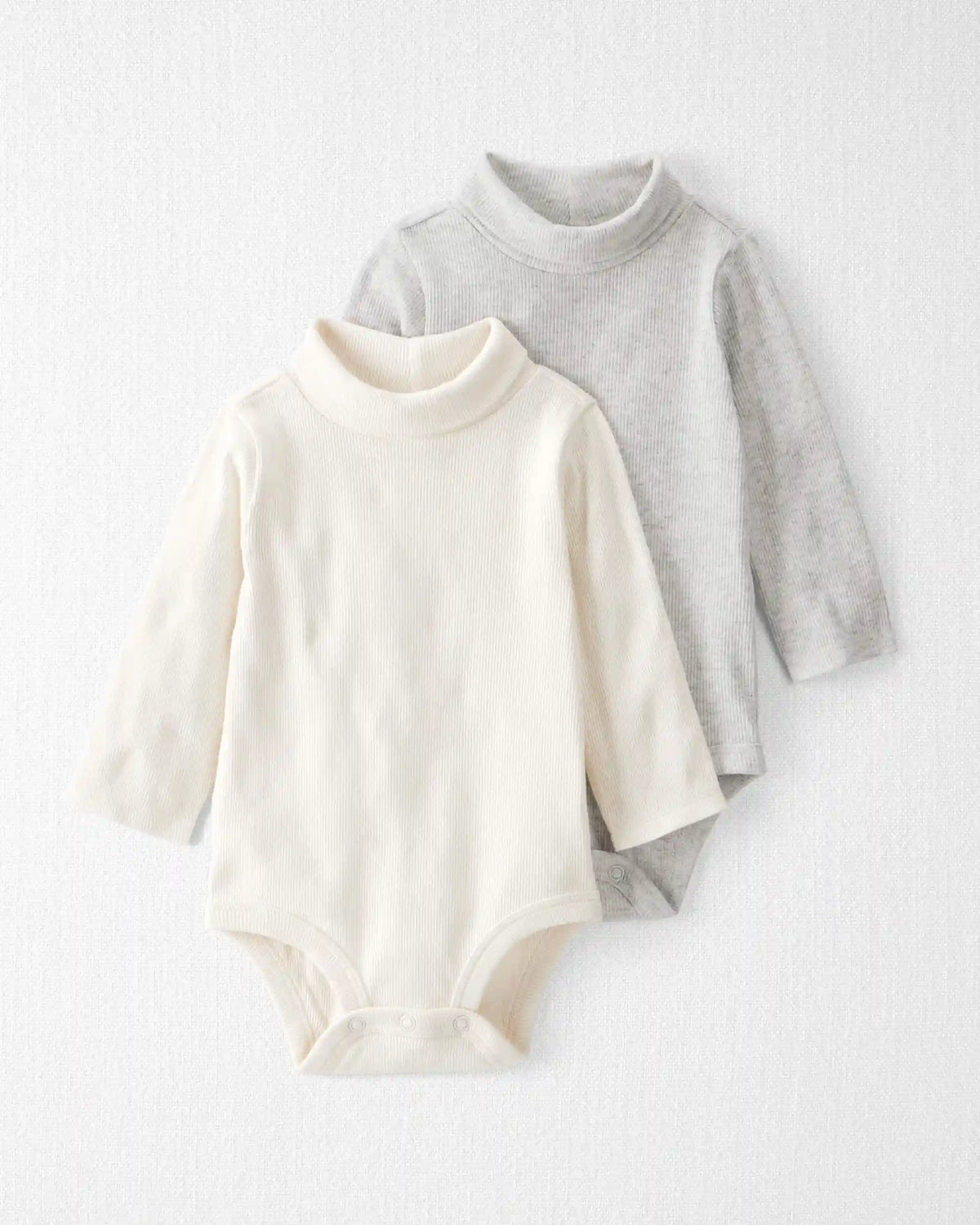 Baby 2-Pack Organic Cotton Rib Mock Neck Bodysuits