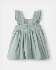 Baby Girl Ruffle-Sleeve Dress - Green