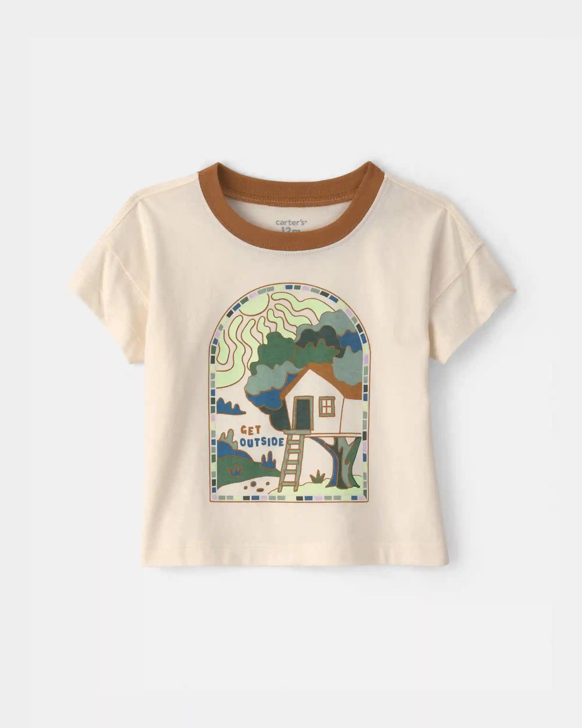 Baby 'Get Outside' Graphic Tee - Cream