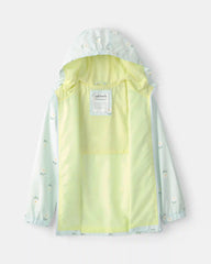 Girls Floral Raincoat - Blue