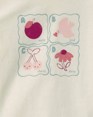Toddler Girl 'ABC' Graphic Tee - Cream