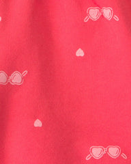 Girls Sunglasses French Terry Shorts - Coral