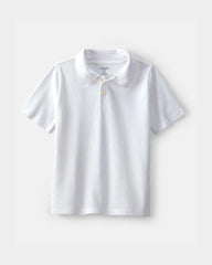 Boys Uniform Piqué Polo Shirt - White