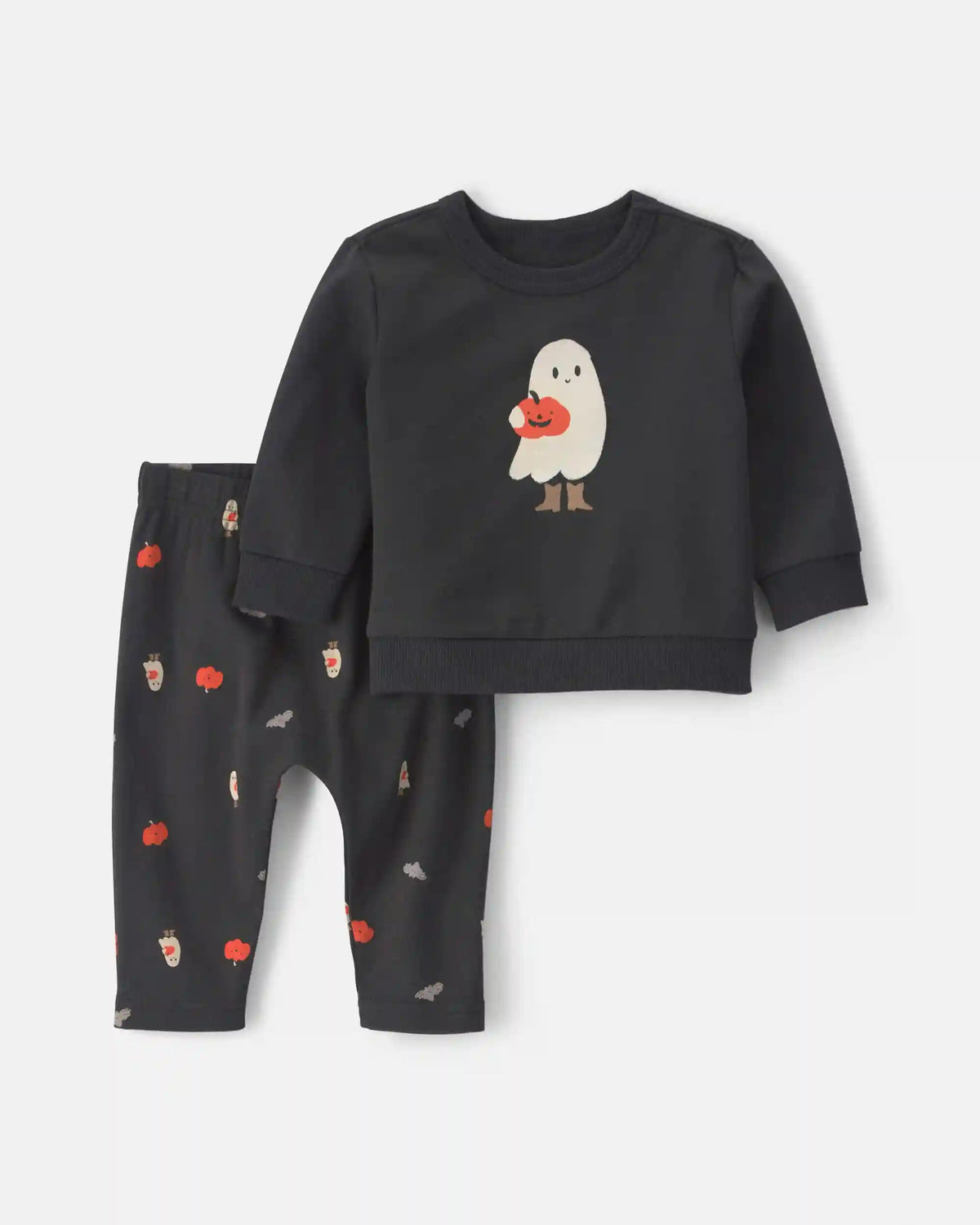 Baby 2-Piece Halloween Long-Sleeve Top & Pant Set - Black