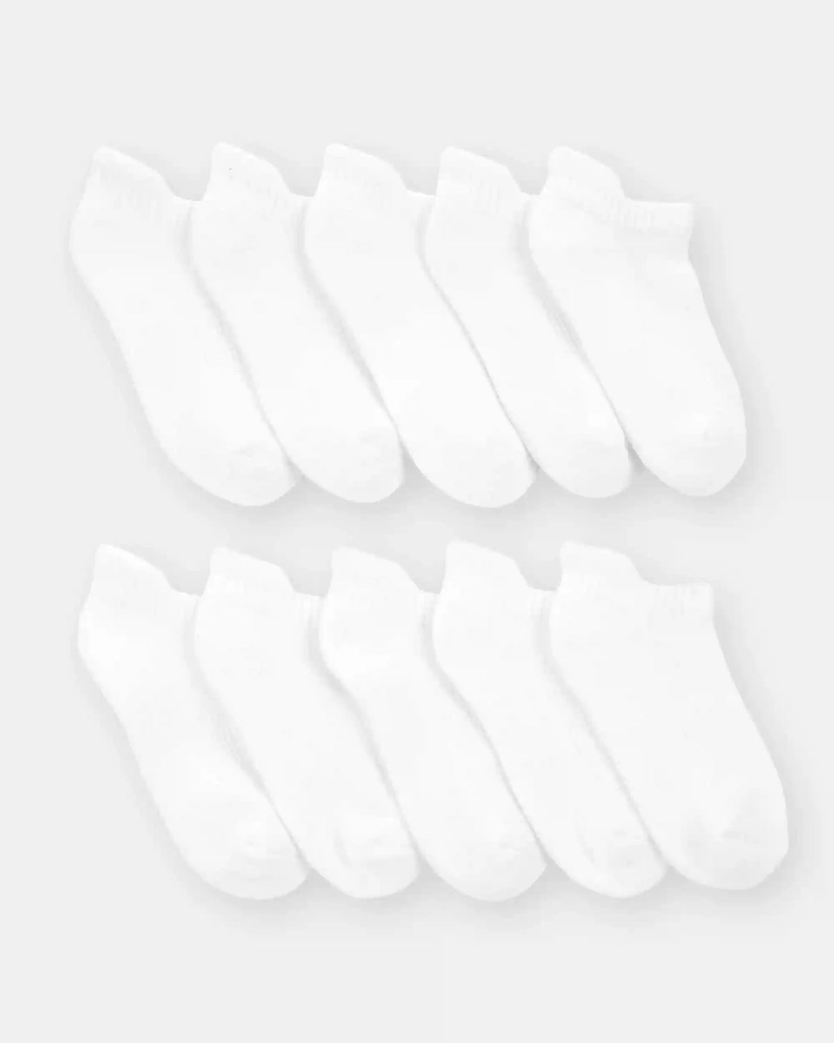 Boys 10-Pack No Show Socks - White
