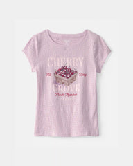 Girls Cherry Ruched Top - Purple