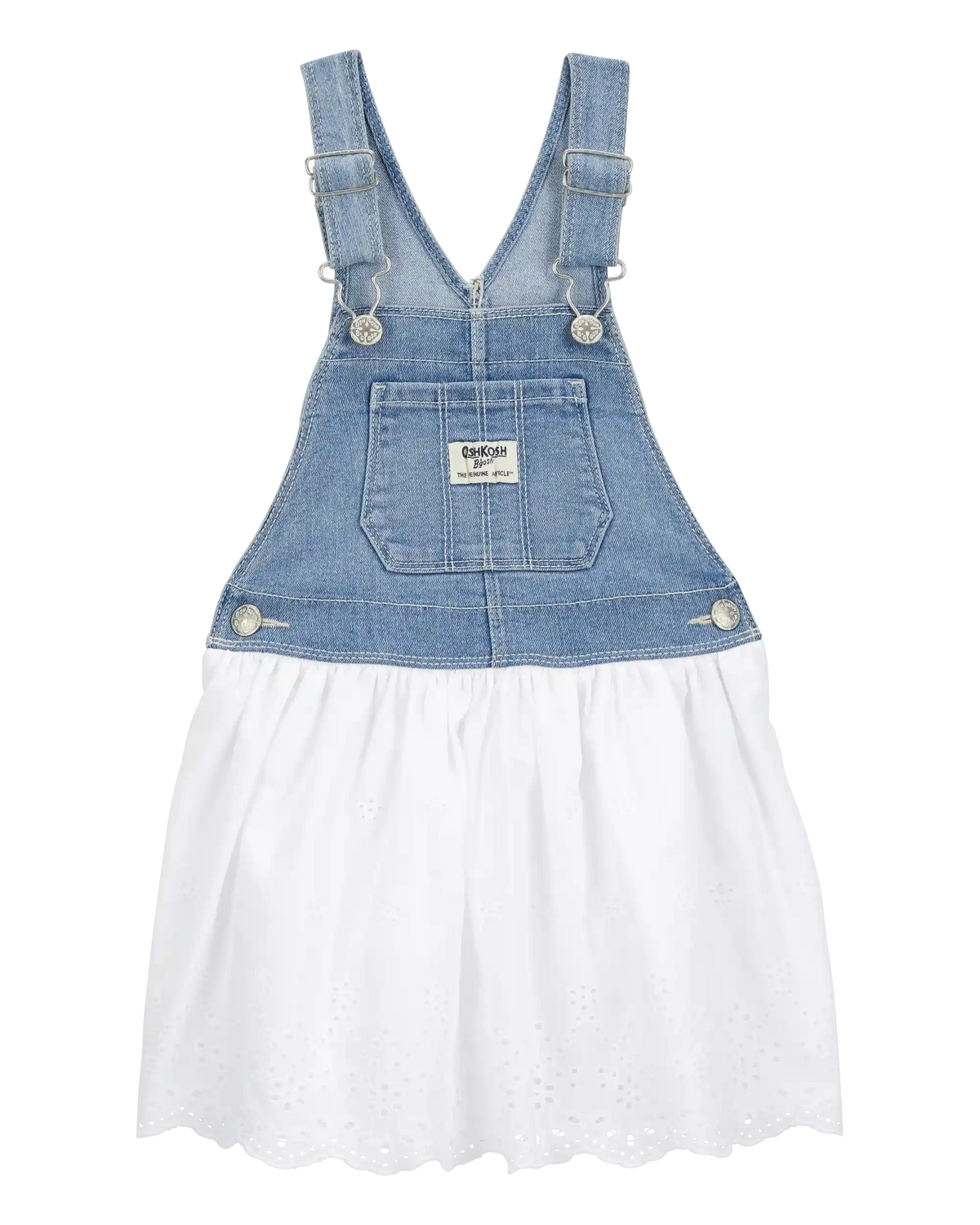 Toddler Stretch Denim Eyelet Jumper Dress