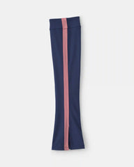 Girls Pull-On Stretch Active Flare Leggings - Navy Blue/Pink
