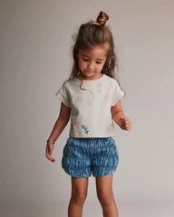 Toddler Girl Boxy Tee in Sandcastle Print - Cream
