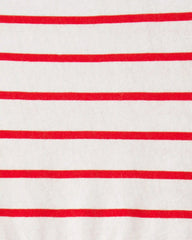 Baby Girl Striped Short-Sleeve Dress - Red/Ivory