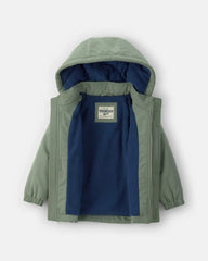 Toddler Boy Hooded Midweight Jacket - Green