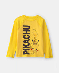 Boys 2-Piece Pokémon™ Pikachu Rashguard & Swim Trunk Set - Yellow/Black